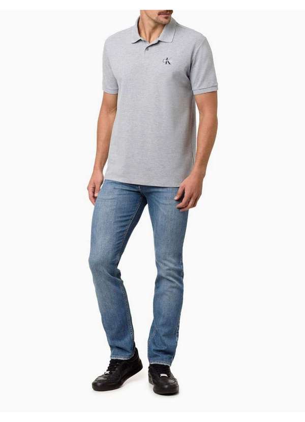 Calvin Klein Jeans - Calça Jeans Masculina Straight 5 Pockets - Azul Médio Azul