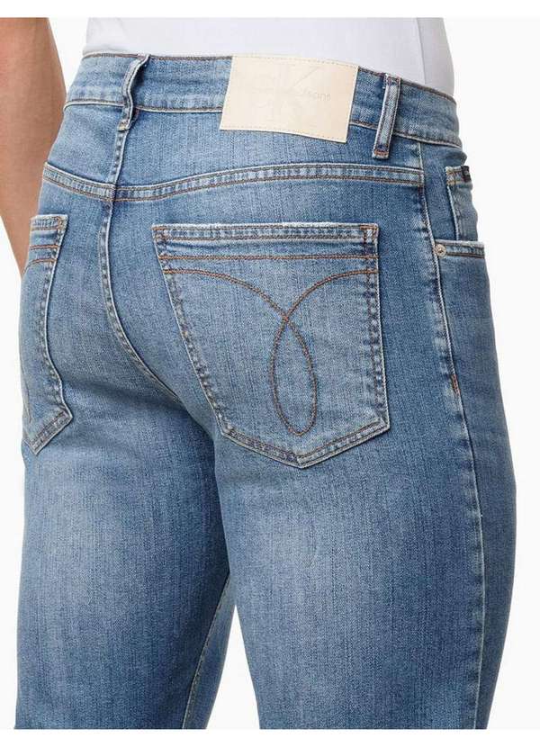 Calvin Klein Jeans - Calça Jeans Masculina Straight 5 Pockets - Azul Médio Azul 3