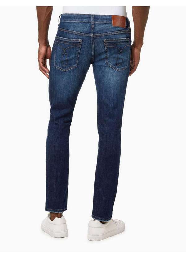 Calvin Klein Jeans - Calça Jeans Masculina Super Skinny Filigrana Duplo - Marinho Azul