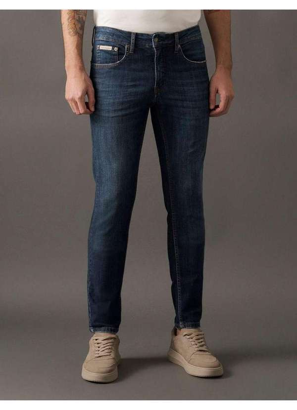 Calvin Klein Jeans - Calça Jeans Masculina Super Skinny 5 Pockets Calvin Klein Jeans - Azul
