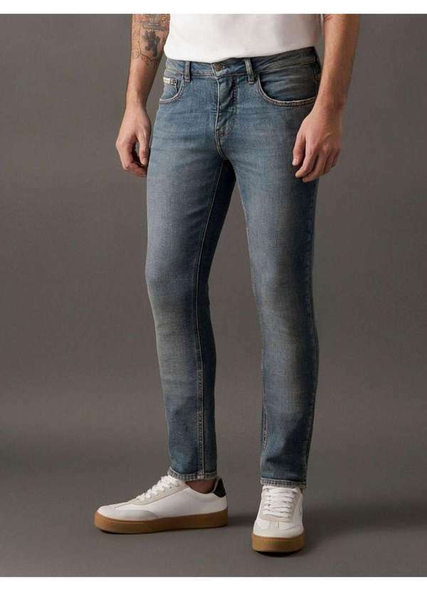Calvin Klein Jeans - Calça Jeans Masculina Super Skinny 5 Pockets Calvin Klein Jeans - Azul