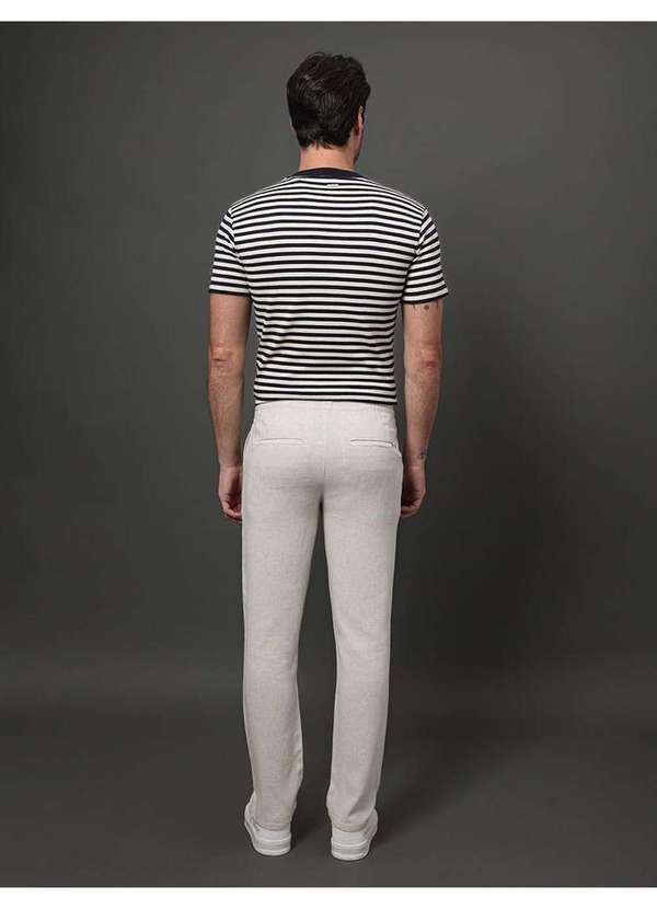 Calvin Klein Jeans - Calça Masculina Elástico Linen Calvin Klein - Off White Branco 2