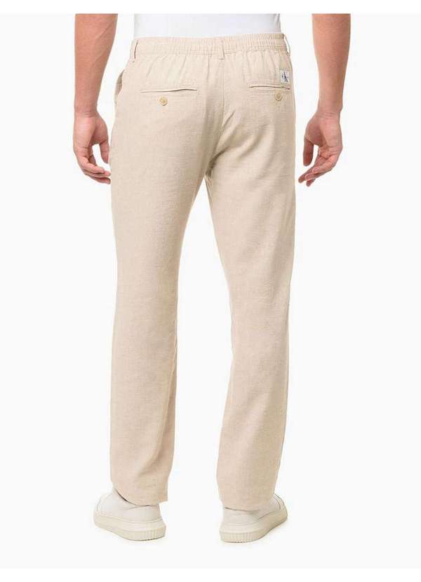 Calvin Klein Jeans - Calça Masculina Linen Calvin Klein Jeans - Off White Branco 3
