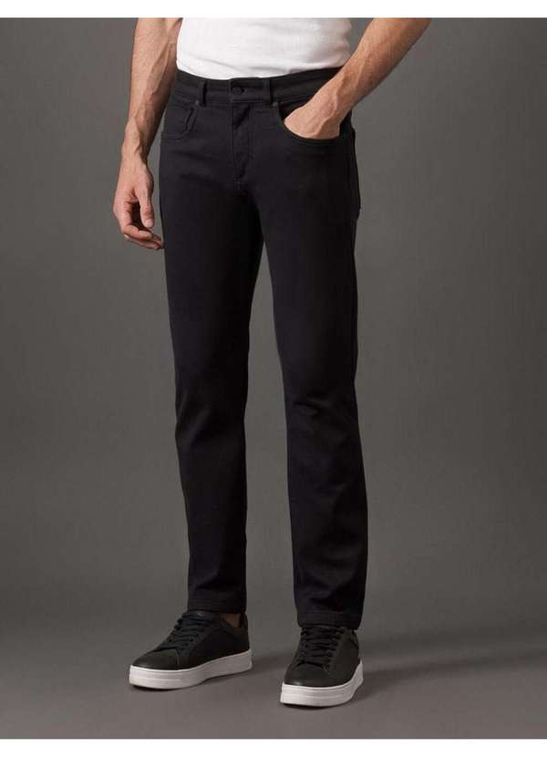 Calvin Klein Jeans - Calça Masculina Moletom 5 Pockets Calvin Klein - Preto Preto 1