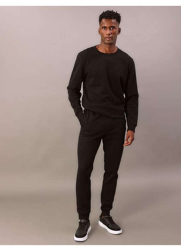 Calvin Klein Jeans - Calça Masculina Moletom Bordado Calvin Klein Jeans - Preto Preto 4