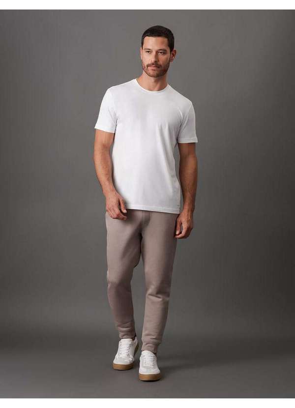 Calvin Klein Jeans Calça Masculina Moletom Bordado Calvin Klein Jeans  Caqui Medio Bege