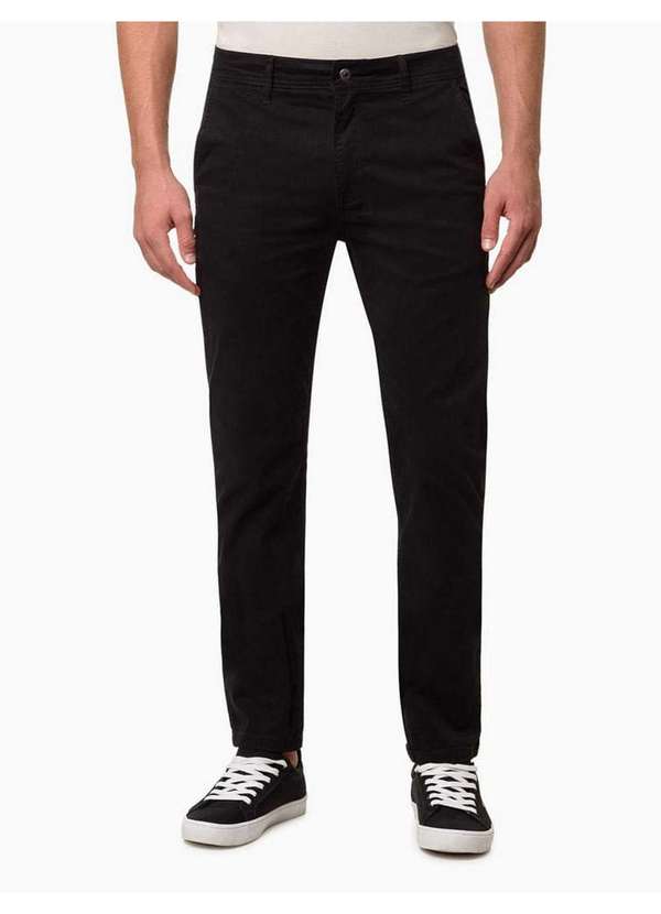 Calvin Klein Jeans - Calça Masculina Sarja Chino Skinny Calvin Klein Jeans - Preto Preto