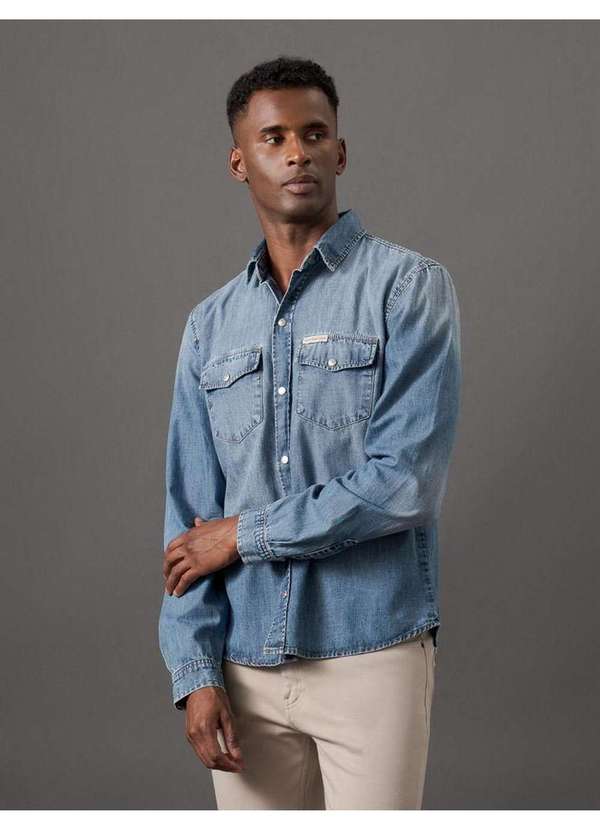 Roupa Masculina Camisa De Jeans Masculina Moda Masculina Camisa