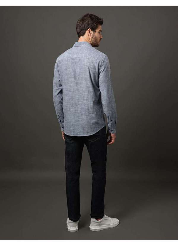 Calvin Klein Jeans - Camisa Masculina Algodão Flamê Calvin Klein Jeans - Marinho Azul 2