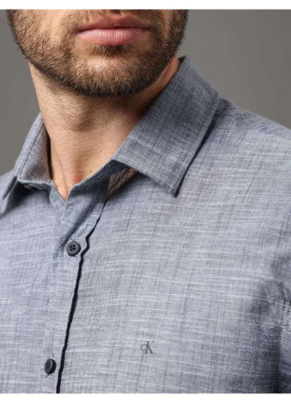 Calvin Klein Jeans - Camisa Masculina Algodão Flamê Calvin Klein Jeans - Marinho Azul 4