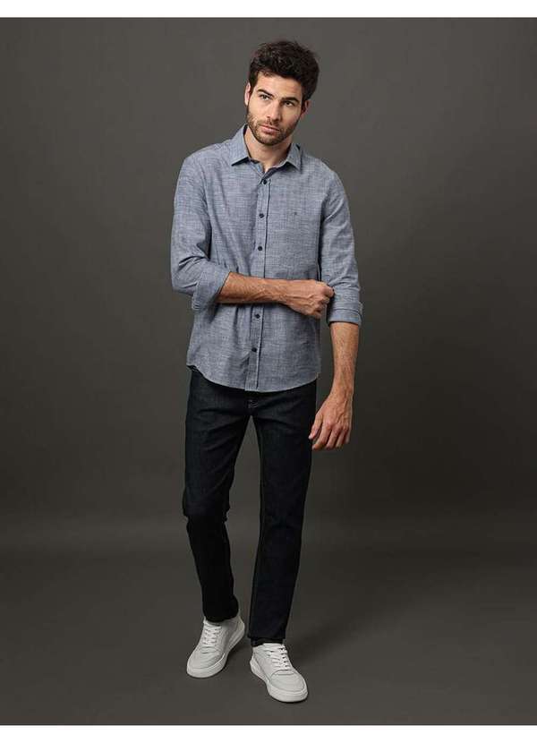 Calvin Klein Jeans - Camisa Masculina Algodão Flamê Calvin Klein Jeans - Marinho Azul 5