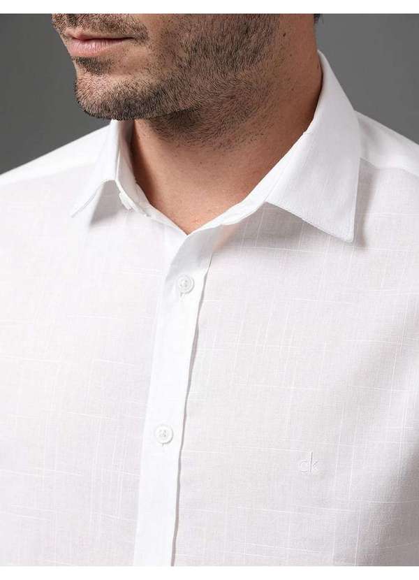 Calvin Klein Jeans - Camisa Masculina Algodão Calvin Klein - Branco Branco 4