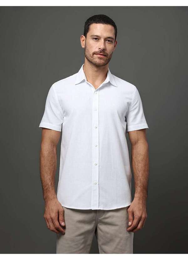Calvin Klein Jeans - Camisa Masculina Chevron Calvin Klein Jeans - Branco Branco