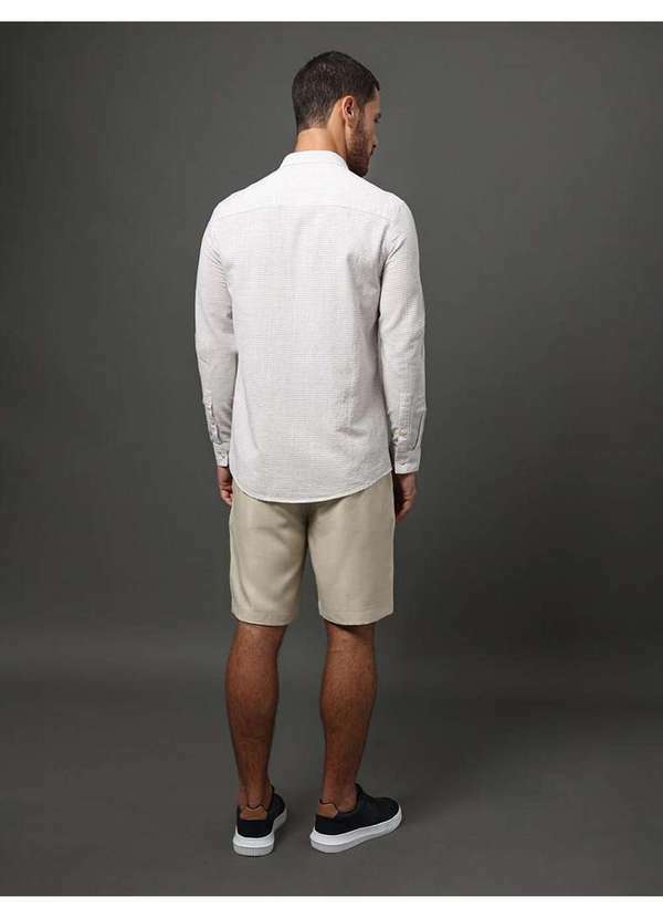 Calvin Klein Jeans - Camisa Masculina Fine Stripes Calvin Klein Jeans - Caqui Claro Bege