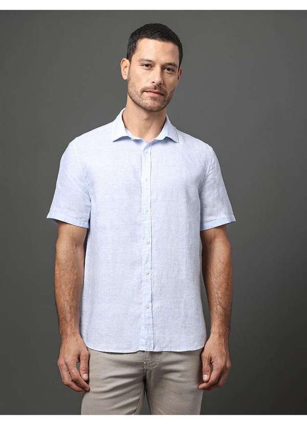 Calvin Klein Jeans - Camisa Masculina Linen Cotton Calvin Klein Jeans - Marinho Azul