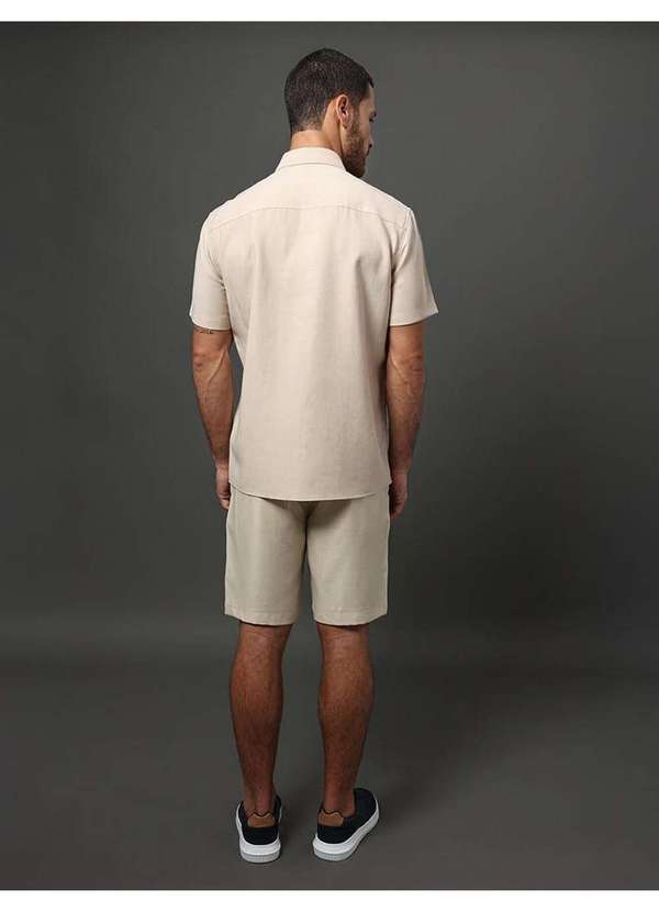 Calvin Klein Jeans - Camisa Masculina Liocel com Bolsos Calvin Klein Jeans - Caqui Cla Bege 4