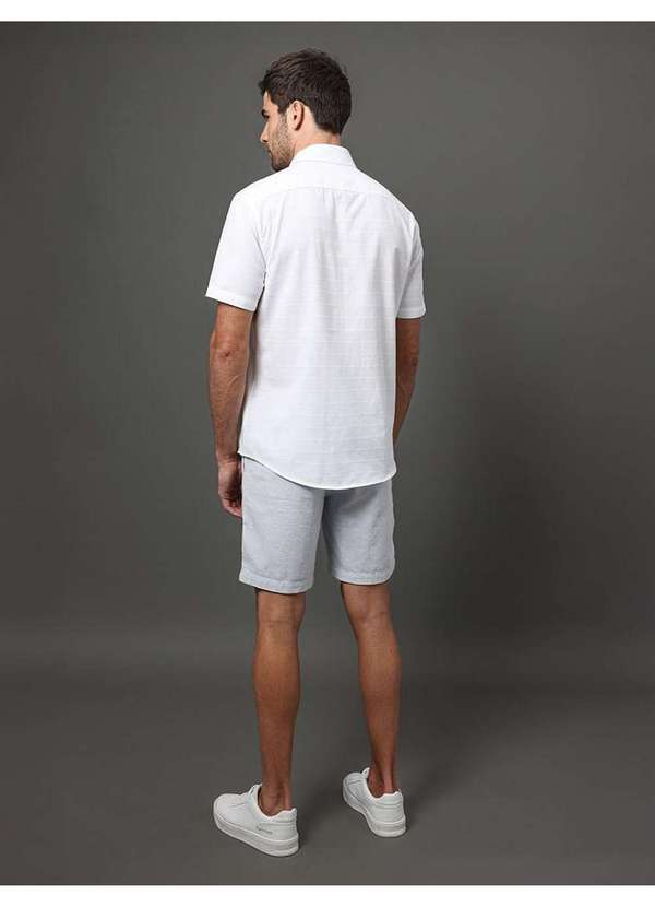 Calvin Klein Jeans - Camisa Masculina Listras Relevo Calvin Klein - Branco Branco 2