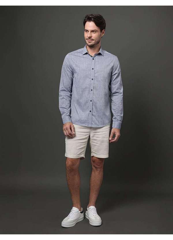 Calvin Klein Jeans - Camisa Masculina Regular Algodão Calvin Klein - Marinho Azul 3