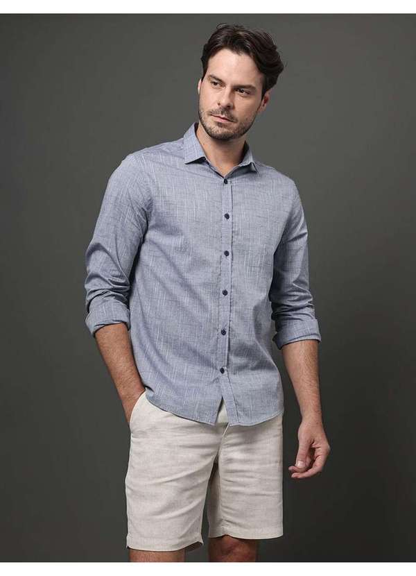 Calvin Klein Jeans - Camisa Masculina Regular Algodão Calvin Klein - Marinho Azul 5