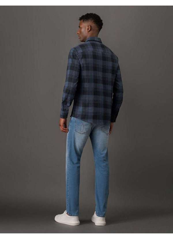 Calvin Klein Jeans - Camisa Masculina Regular Dark Check Calvin Klein Jeans - Marinho Azul