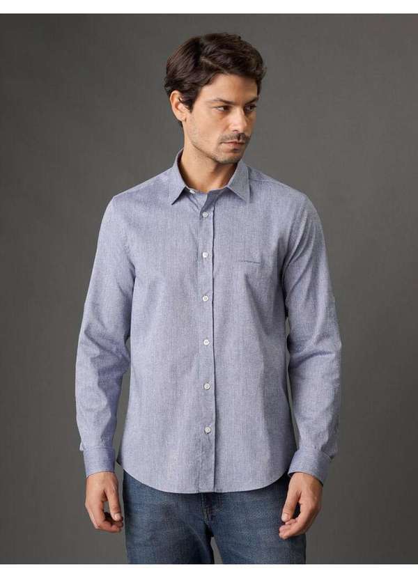 Calvin Klein Jeans - Camisa Masculina Regular Martingale Calvin Klein Jeans - Marinho Azul 3