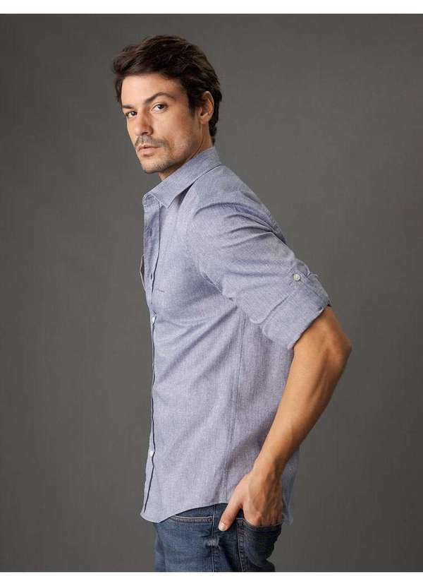 Calvin Klein Jeans - Camisa Masculina Regular Martingale Calvin Klein Jeans - Marinho Azul 4