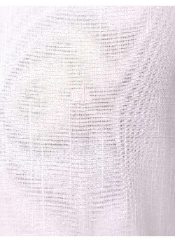 Calvin Klein Jeans - Camisa Masculina Slim Algodão Calvin Klein - Rosa Claro Rosa 4