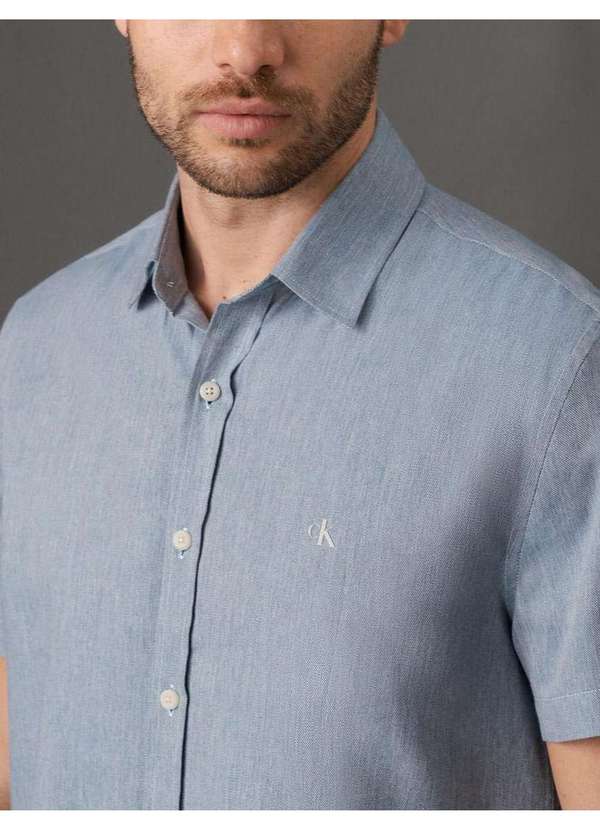 Calvin Klein Jeans - Camisa Masculina Slim com Bolso Calvin Klein Jeans - Indigo Azul 4