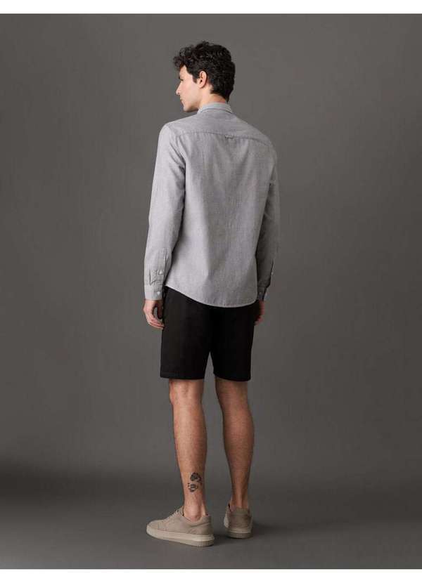 Calvin Klein Jeans - Camisa Masculina Slim Listrada Calvin Klein Jeans - Preto Preto