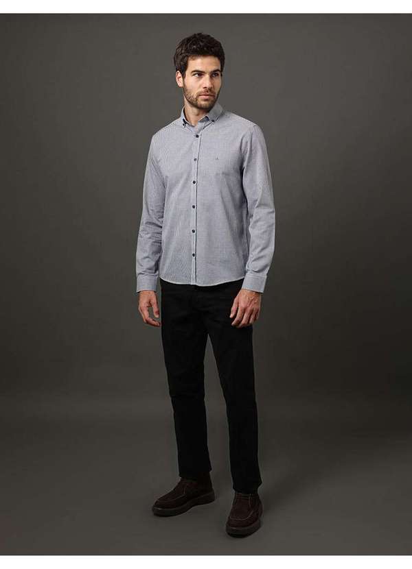 Calvin Klein Jeans - Camisa Masculina Vichy Bd Calvin Klein - Marinho Azul 3