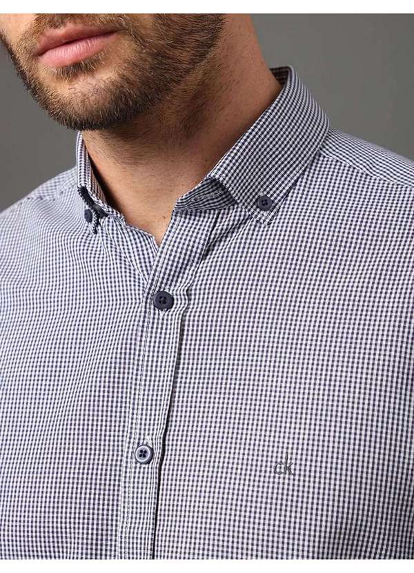 Calvin Klein Jeans - Camisa Masculina Vichy Bd Calvin Klein - Marinho Azul 4