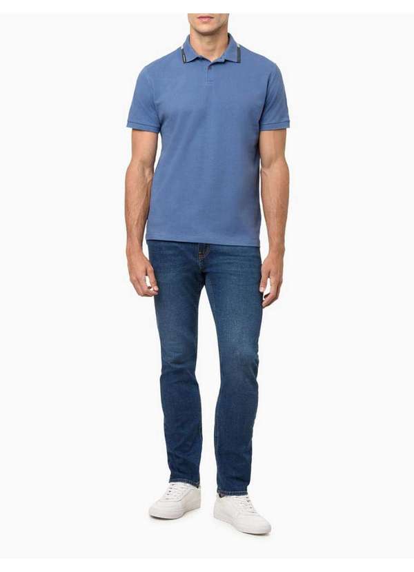 Calvin Klein Jeans - Polo Masculina Friso Termocolante Calvin Klein Jeans - Indigo Azul
