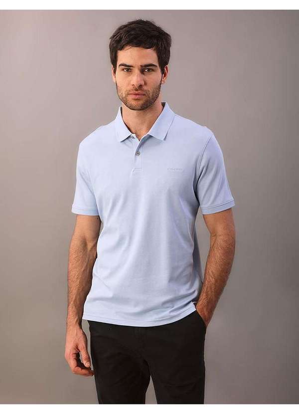 Cks Premium Label - Polo Masculina Liquid Touch Calvin Klein - Azul Bebe Azul 2