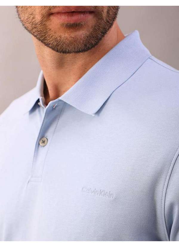 Cks Premium Label - Polo Masculina Liquid Touch Calvin Klein - Azul Bebe Azul 3