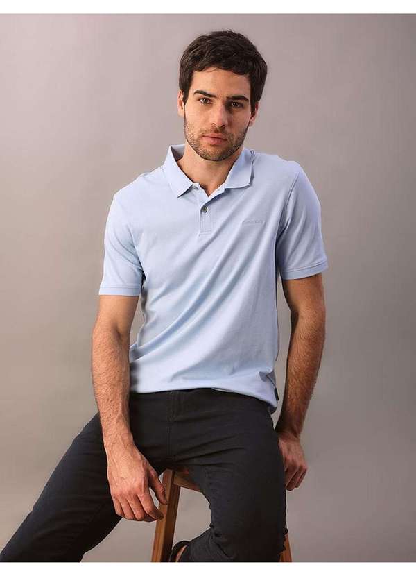 Cks Premium Label - Polo Masculina Liquid Touch Calvin Klein - Azul Bebe Azul 5