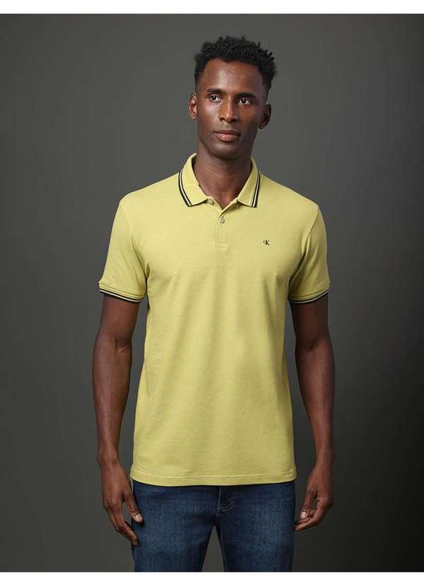 Calvin Klein Jeans - Polo Masculina Listras Calvin Klein Jeans - Verde