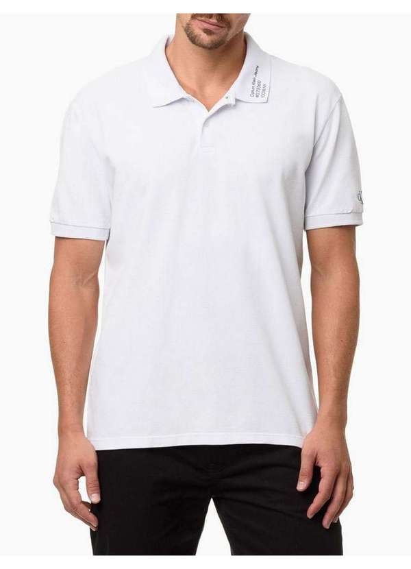 Calvin Klein Jeans - Polo Masculina Logo 1978 Address Calvin Klein Jeans - Branco Branco 2