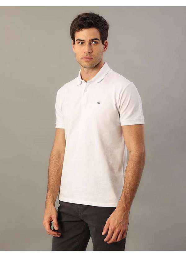 Calvin Klein Jeans - Polo Masculina Logo Bordado Calvin Klein Jeans - Branco 2 Branco