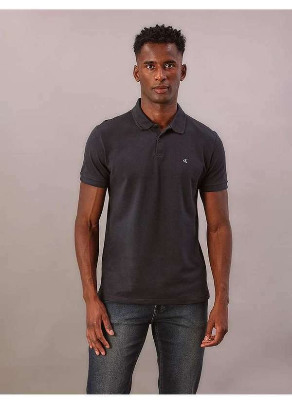 Calvin Klein Jeans - Polo Masculina Logo Bordado Calvin Klein Jeans - Marinho Azul