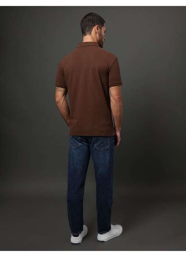 Calvin Klein Jeans - Polo Masculina Logo Bordado Calvin Klein Jeans - Marrom Marrom 5