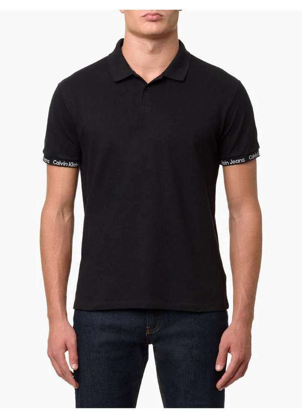 Calvin Klein Jeans - Polo Masculina Logo Calvin Klein Jeans - Preto Preto
