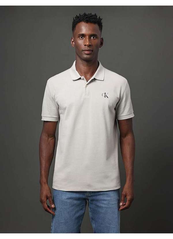 Calvin Klein Jeans - Polo Masculina Loog Re Issue Calvin Klein Jeans - Caqui Claro Bege