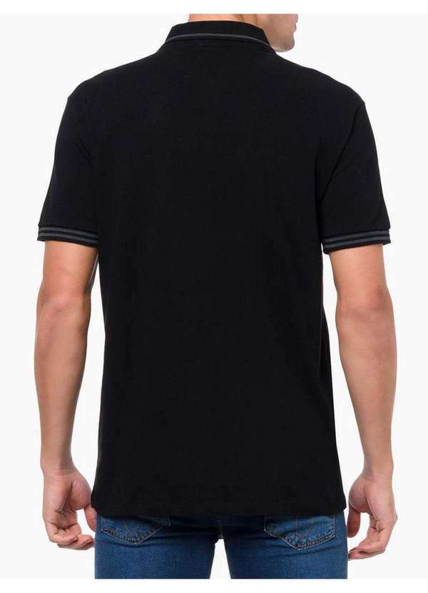 Calvin Klein Jeans - Polo Masculina Manga Curta com Logo Básico Calvin Klein Jeans - P Preto 2