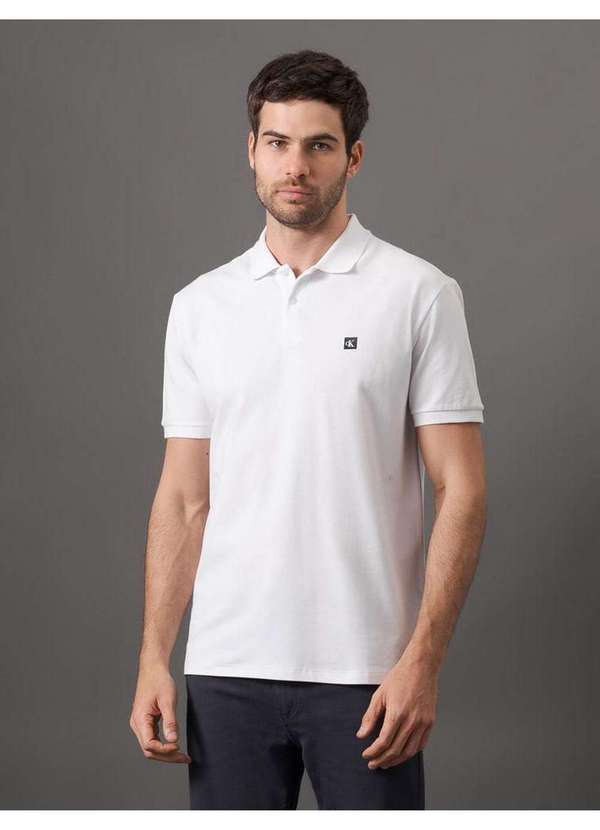 Calvin Klein Jeans - Polo Masculina Manga Curta em Piquet Calvin Klein Jeans - Branco Branco