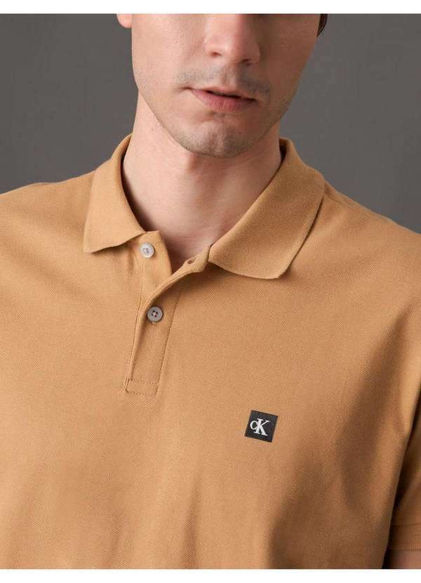 Calvin Klein Jeans - Polo Masculina Manga Curta Premium Calvin Klein Jeans - Havana Marrom