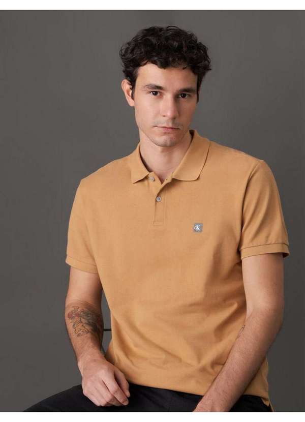 Calvin Klein Jeans - Polo Masculina Manga Curta Premium Calvin Klein Jeans - Havana Marrom 2
