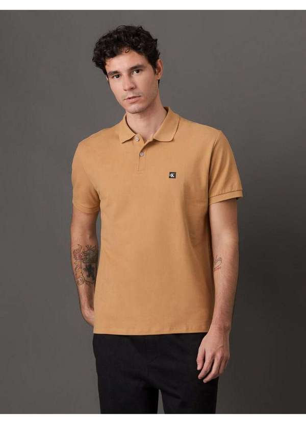 Calvin Klein Jeans - Polo Masculina Manga Curta Premium Calvin Klein Jeans - Havana Marrom 3