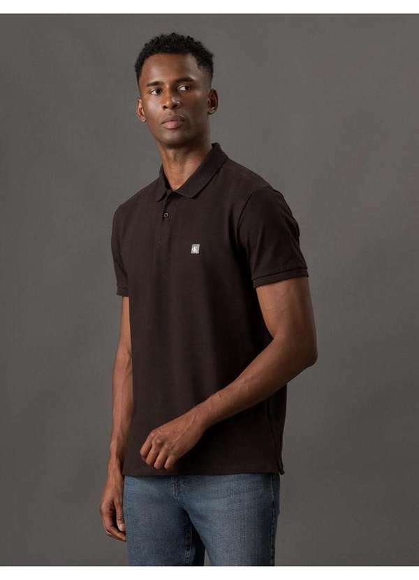 Calvin Klein Jeans - Polo Masculina Manga Curta Premium Calvin Klein Jeans - Cafe Marrom