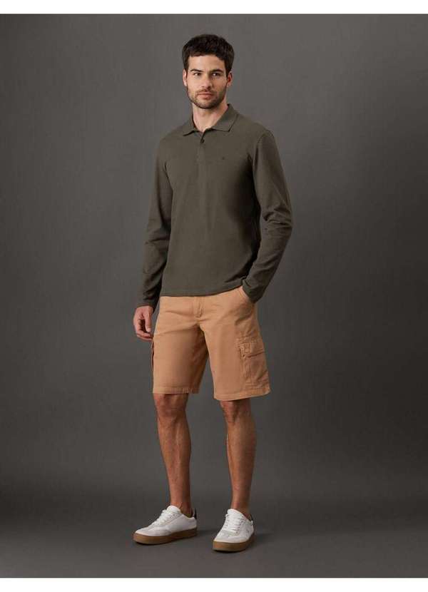 Calvin Klein Jeans - Polo Masculina Manga Longa Bordado Calvin Klein Jeans - Militar Verde 5