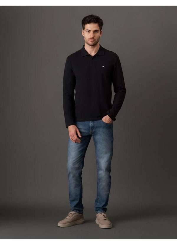 Calvin Klein Jeans - Polo Masculina Manga Longa Premium Calvin Klein Jeans - Preto Preto 2